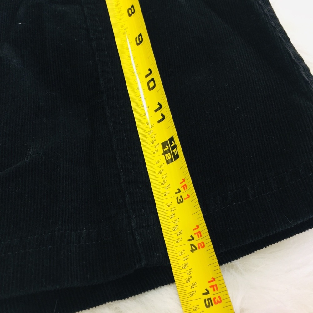 F21 Black Corduroy Zip Front Mini Skirt | 24 - Picture 5 of 6